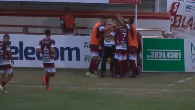 Patrocinense durante jogo contra Águia Negra pelo Brasileirão Série D 2021 (Foto: Reprodução/CBF TV)