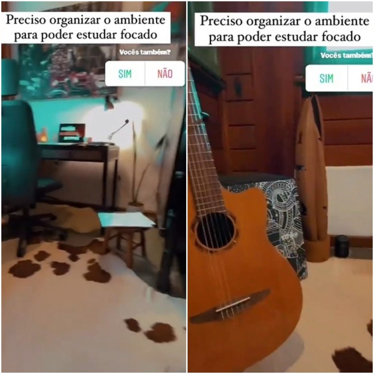 José Loreto mostra quarto de estudos para remake de Pantanal (Fotos: Reprodução/Instagram)