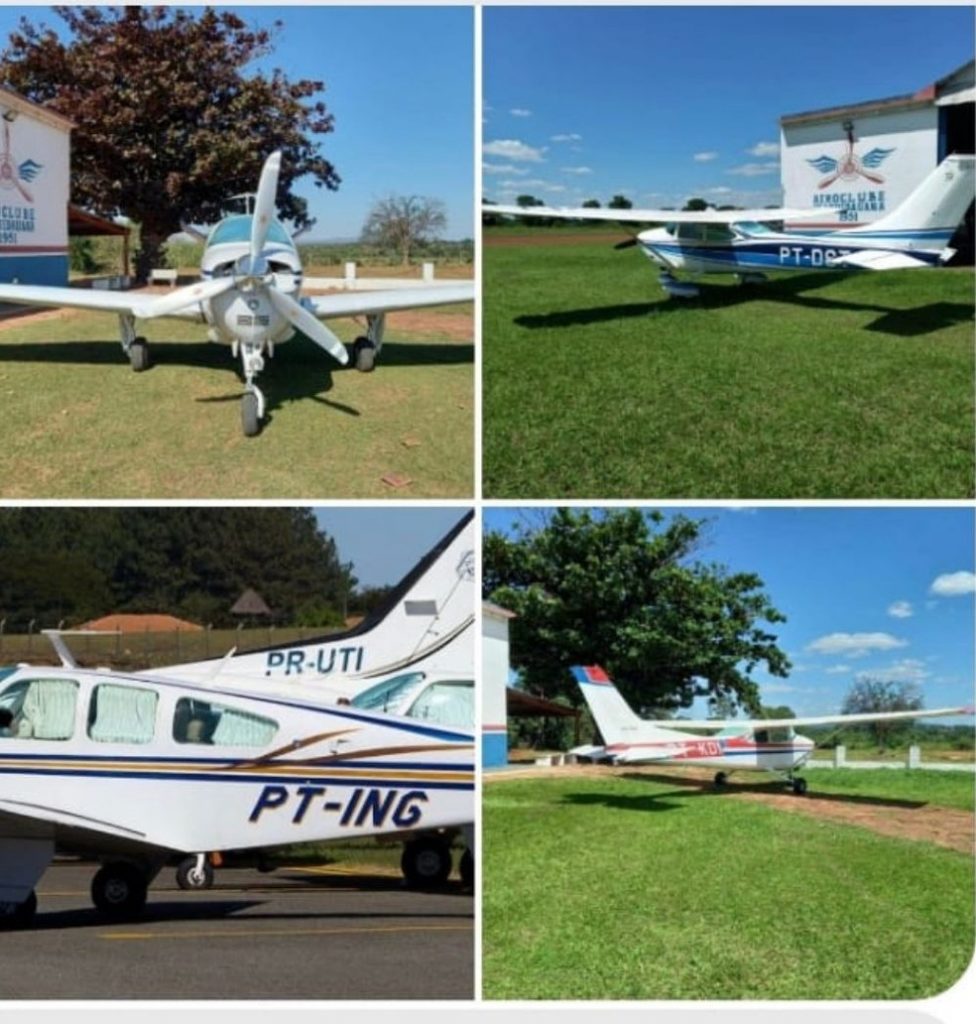 Aeronaves roubadas em Aquidauana (MS) durante a madrugada de segunda-feira (6) (Foto: Polícia Civil/Divulgação)