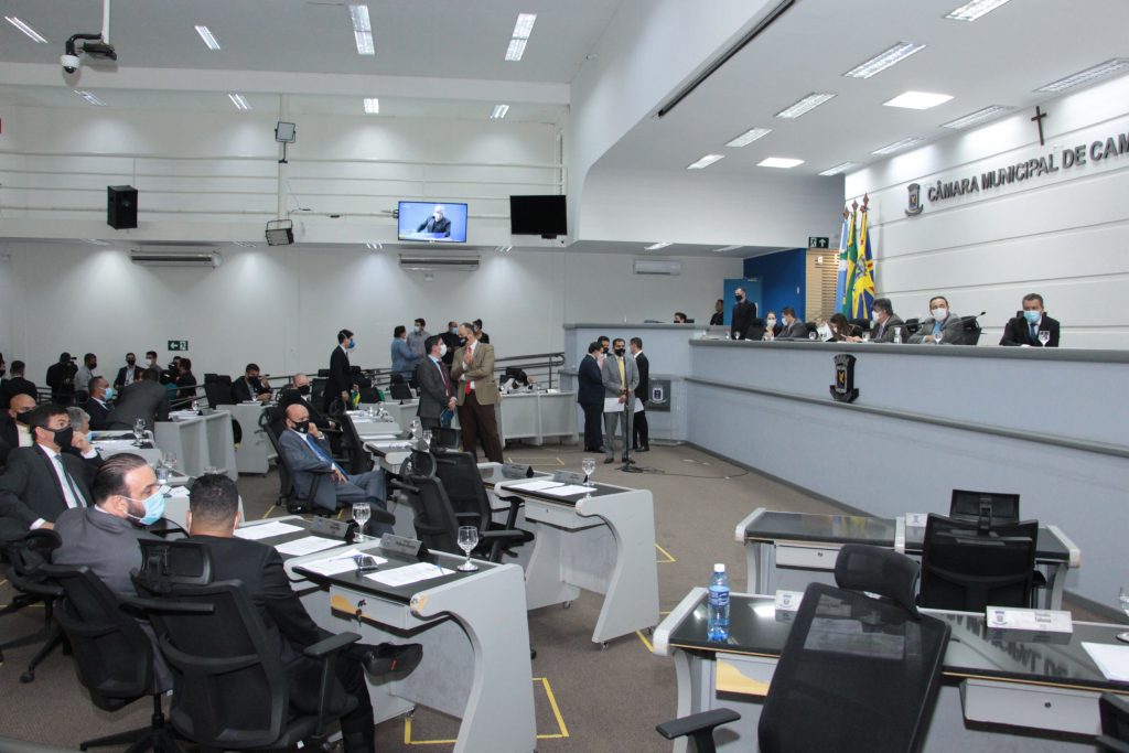 Vereadores durante sessão desta quinta-feira (23) na Câmara Municipal de Campo Grande (Foto: Izaias Medeiros/CMCG)