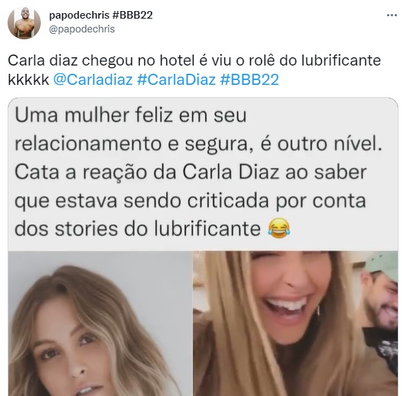 Carla Diaz esteve entre os assuntos mais comentados da web nesta sexta-feira (7) (Imagem: Reprodução/Redes Sociais)